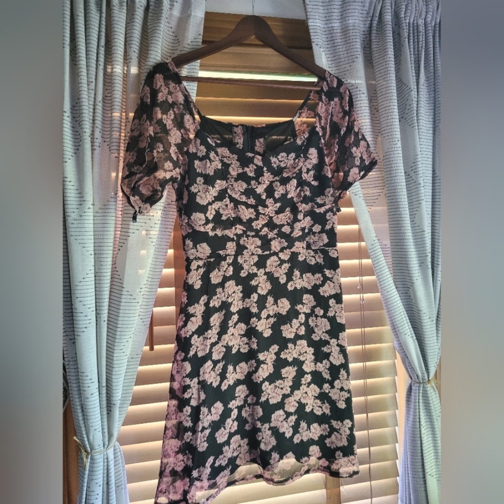 Floral Black and Pink Dress